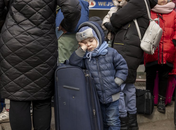 Flüchtlinge im Grenzgebiet Polen-Ukraine
