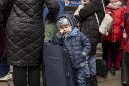 Flüchtlinge im Grenzgebiet Polen-Ukraine